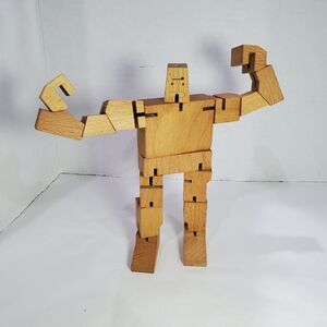 Cubebot Natural Wood Robot Cube Flexible 0034 2014 Japanese Puzzle Fun Toy